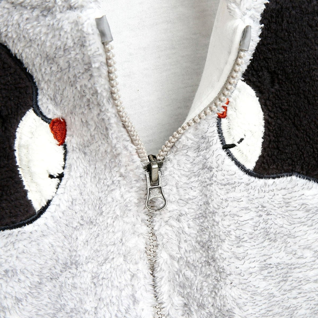 Siwmpsuit Traed i Fabanod Newydd-anedig Midimod â Dyluniad Arth Ciwt - Llwyd