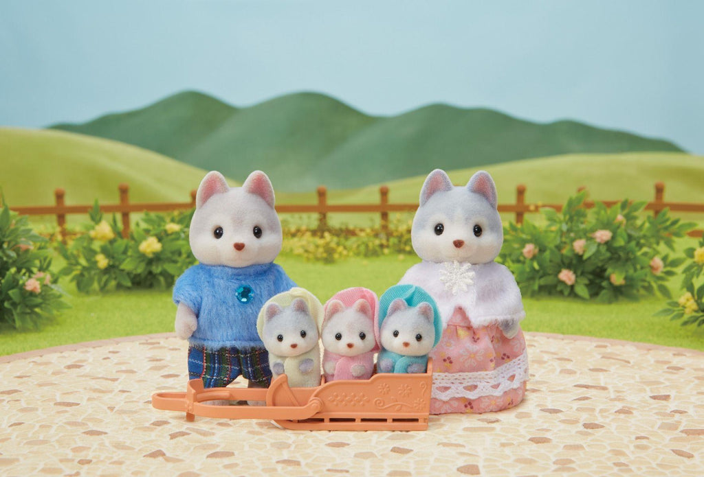 Set Chwarae Teulu Husky Sylvanian Families ar gyfer Plant 3 Oed a Hŷn