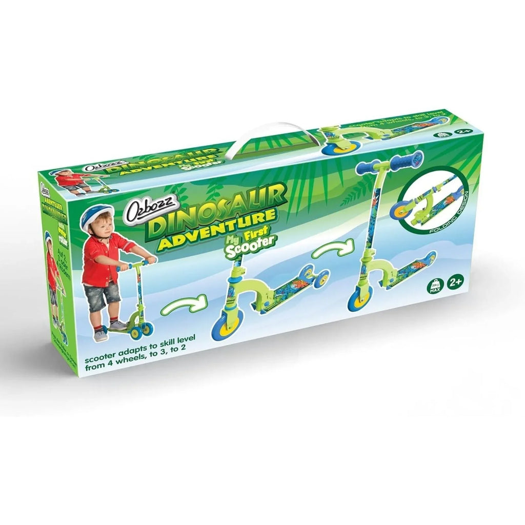 Sgwter Cyntaf i Mi Ozbozz Dinosaur - Gwyrdd a Glas