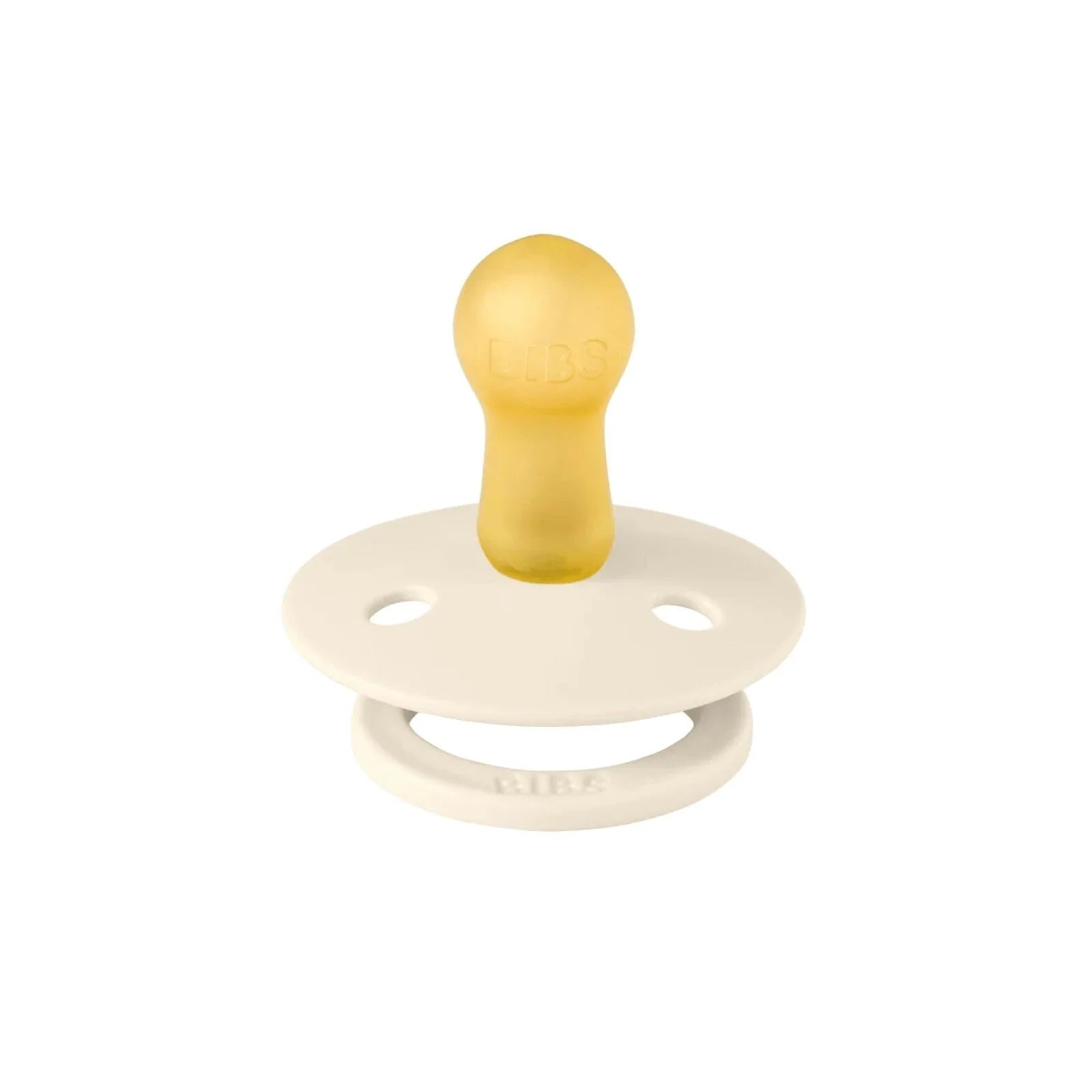 BIBS Pin Dummies Lliw Lâtecs 6+ mis, Pecyn o 2 - Ifori a Fanila