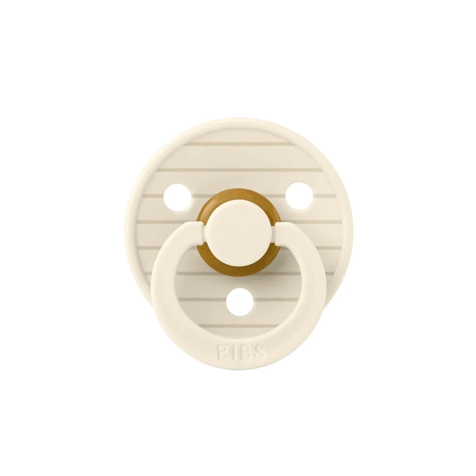 BIBS Pin Dummies Lliw Lâtecs 6+ mis, Pecyn o 2 - Ifori a Fanila