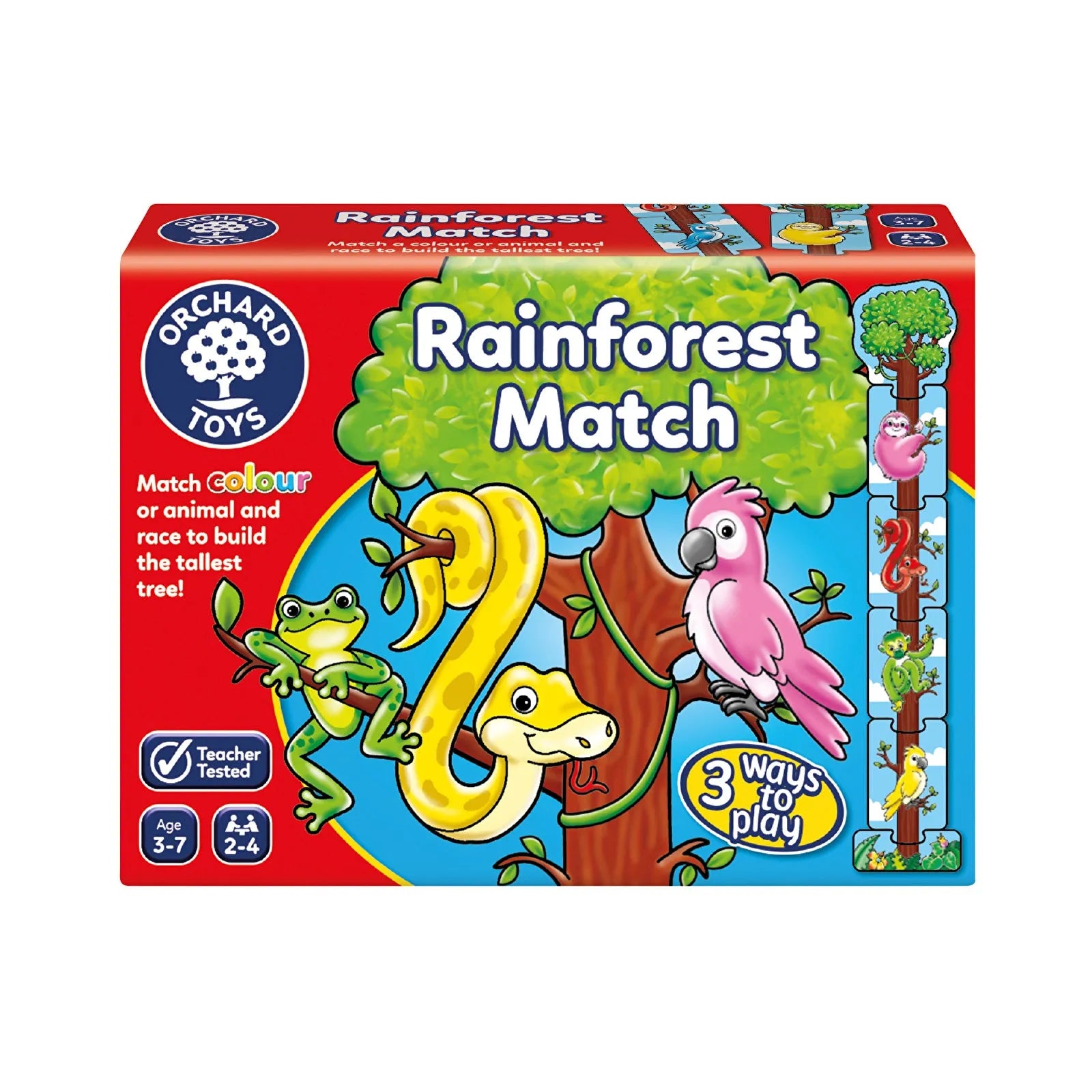 Gêm baru o'r enw Orchard Toys Rainforest Match