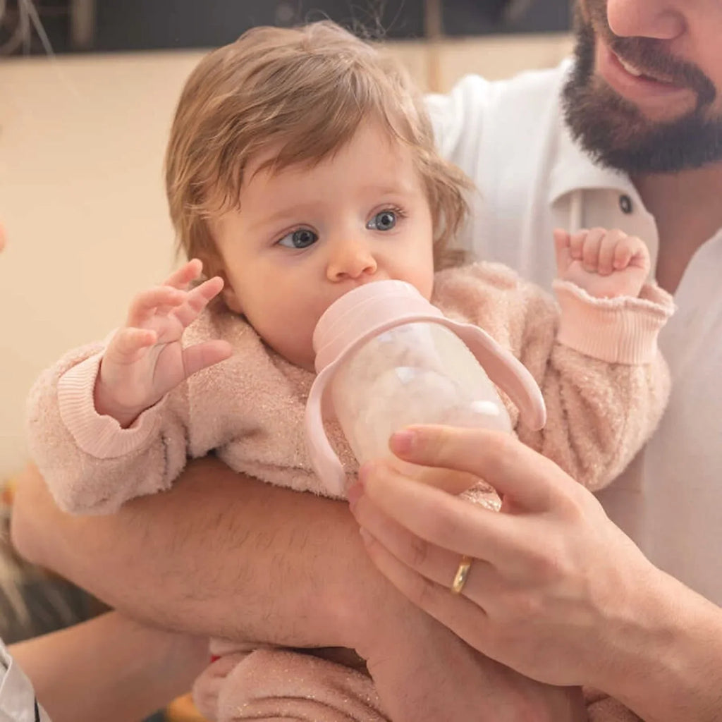 Cwpan Hyfforddi Mamajoo gyda Dolen 6+ mis 160ml - Pinc Powdwr