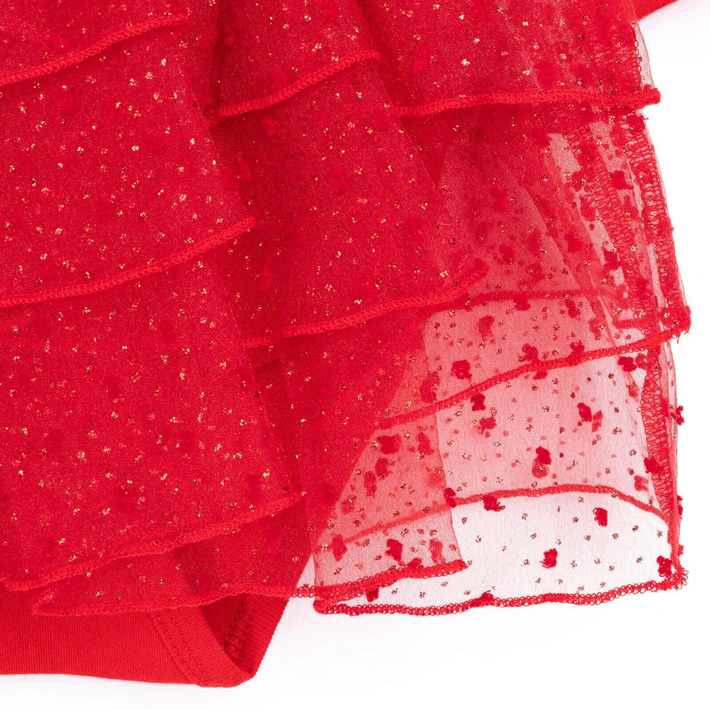 Bodysuit Nadolig Bebetto i Faban - Coch