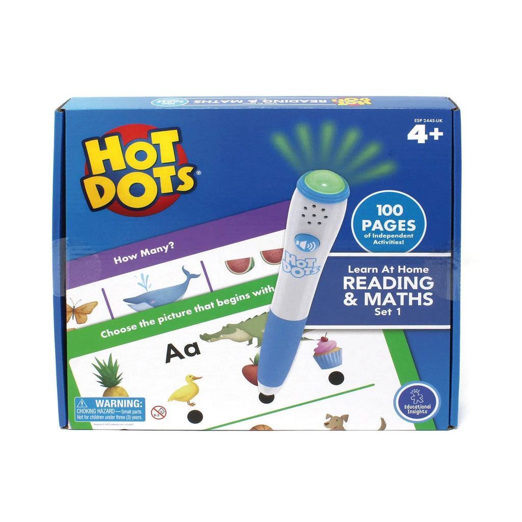 Set Ddarllen a Mathemateg Hot Dots Learn at Home 1 (4+ oed)