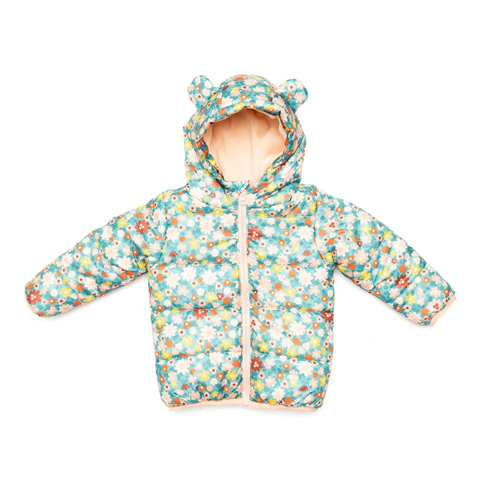 Côt Gaeaf HelloBaby Basic Gyda Phrint Blodau ac Ysgwyddau - Argraffwyd