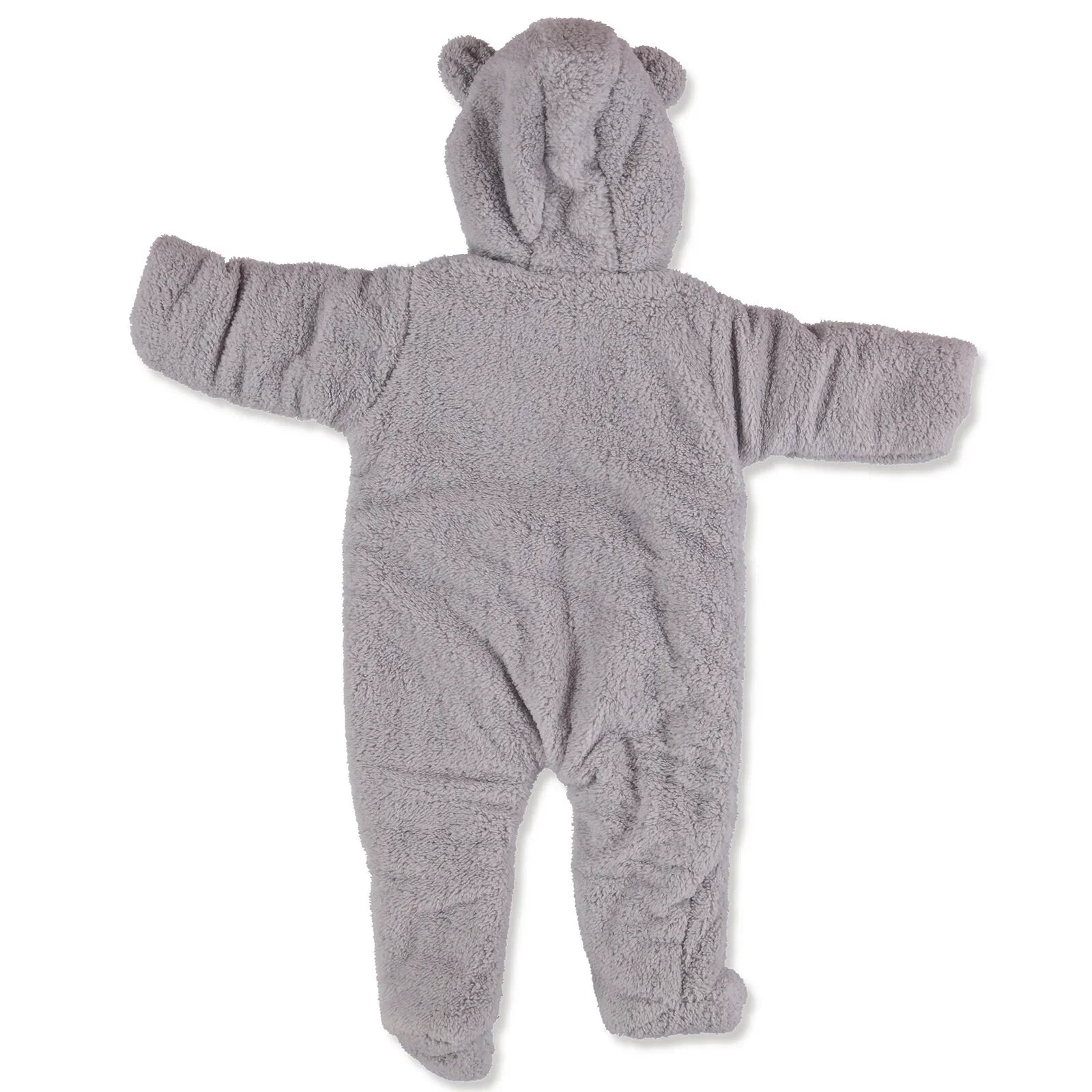 Siwmpsuit Cassiope Newborn Welsoft â thraed - Llwyd