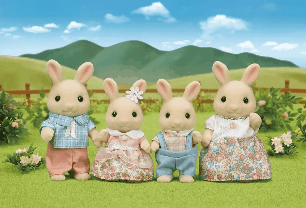 Set Chwarae Teulu Cwningod Llaeth Sylvanian Families ar gyfer Plant 3 Oed a Hŷn