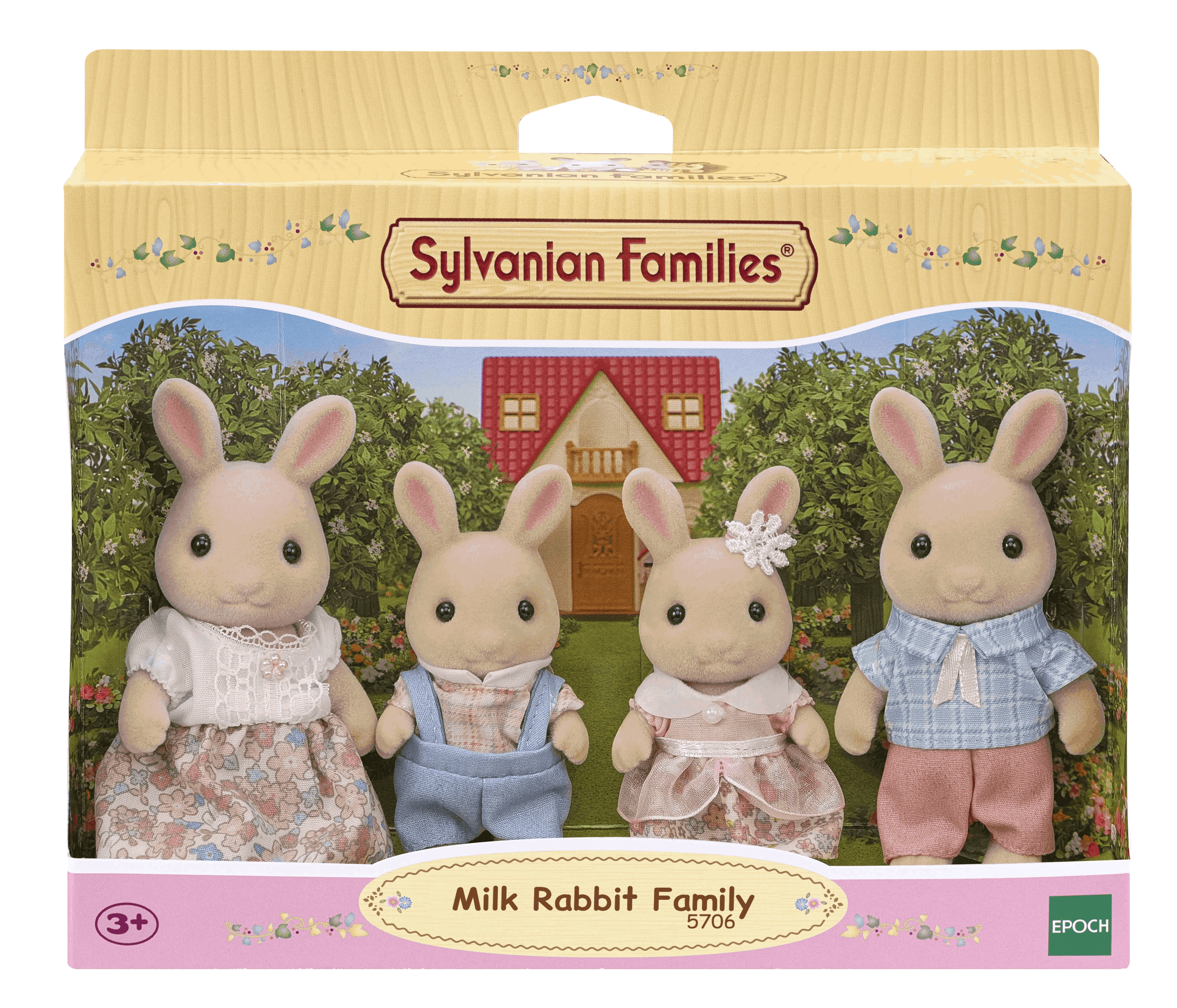 Set Chwarae Teulu Cwningod Llaeth Sylvanian Families ar gyfer Plant 3 Oed a Hŷn