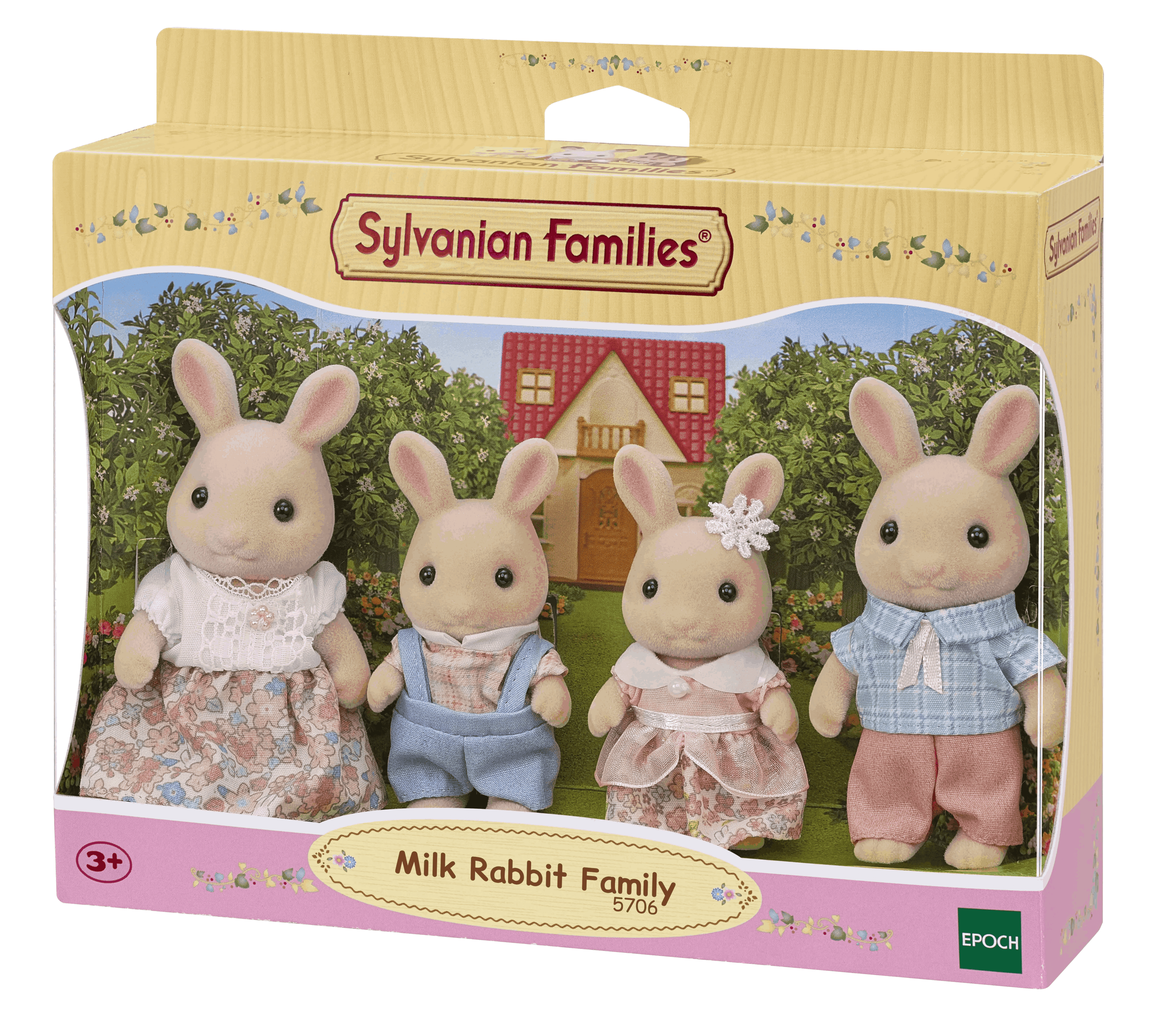 Set Chwarae Teulu Cwningod Llaeth Sylvanian Families ar gyfer Plant 3 Oed a Hŷn