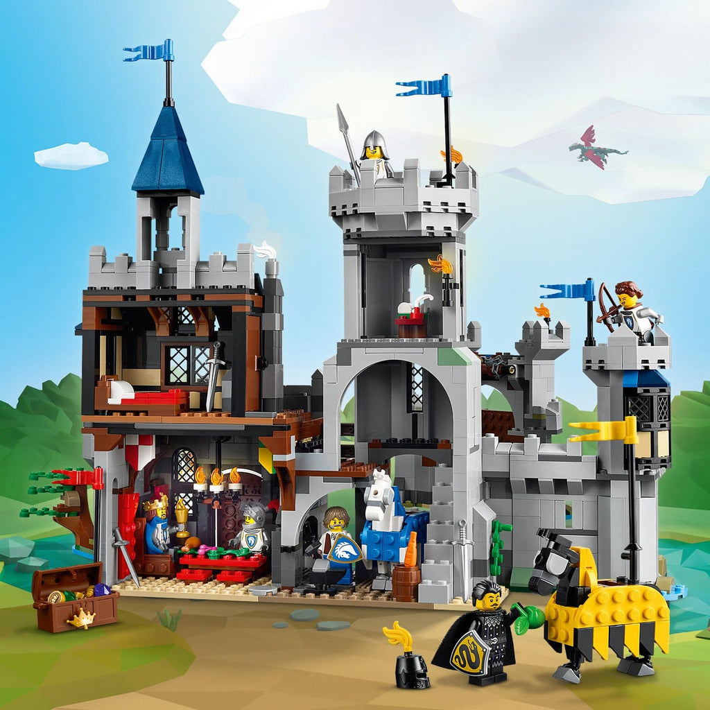 Lego Creator 3 mewn 1 31168 Castell Marchog Canoloesol ar gyfer plant 9 oed a hŷn