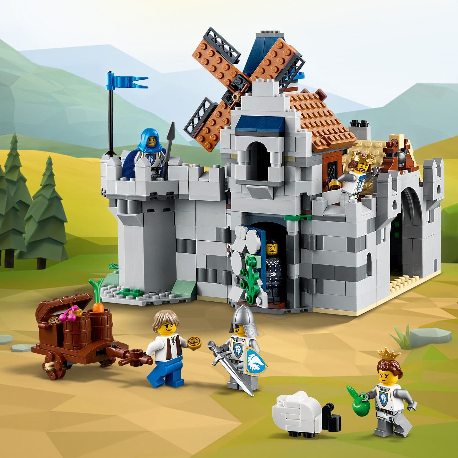 Lego Creator 3 mewn 1 31168 Castell Marchog Canoloesol ar gyfer plant 9 oed a hŷn