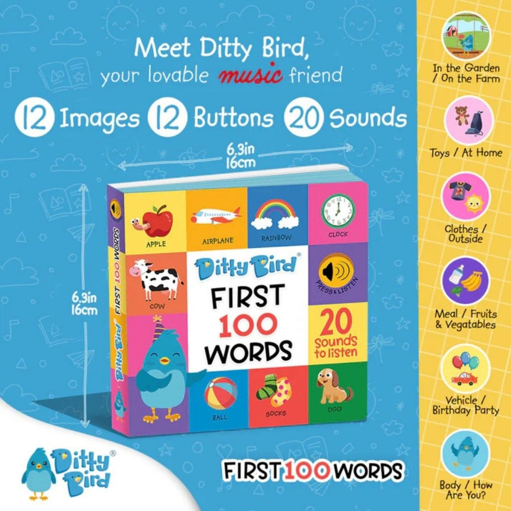 Ditty Bird First 100 Words Book