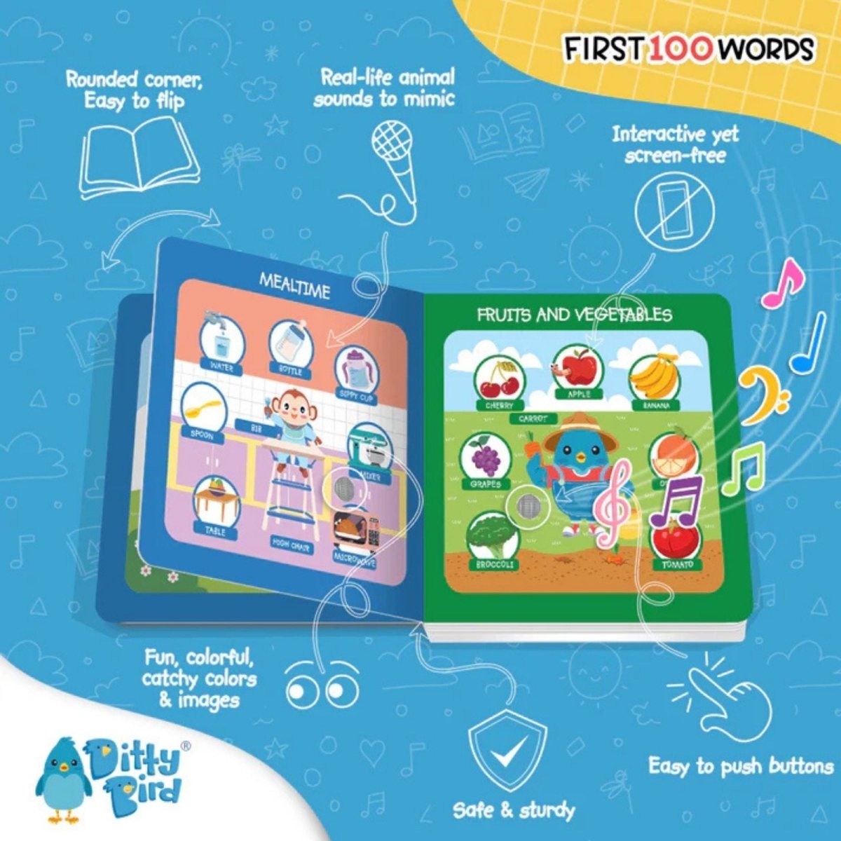 Ditty Bird First 100 Words Book