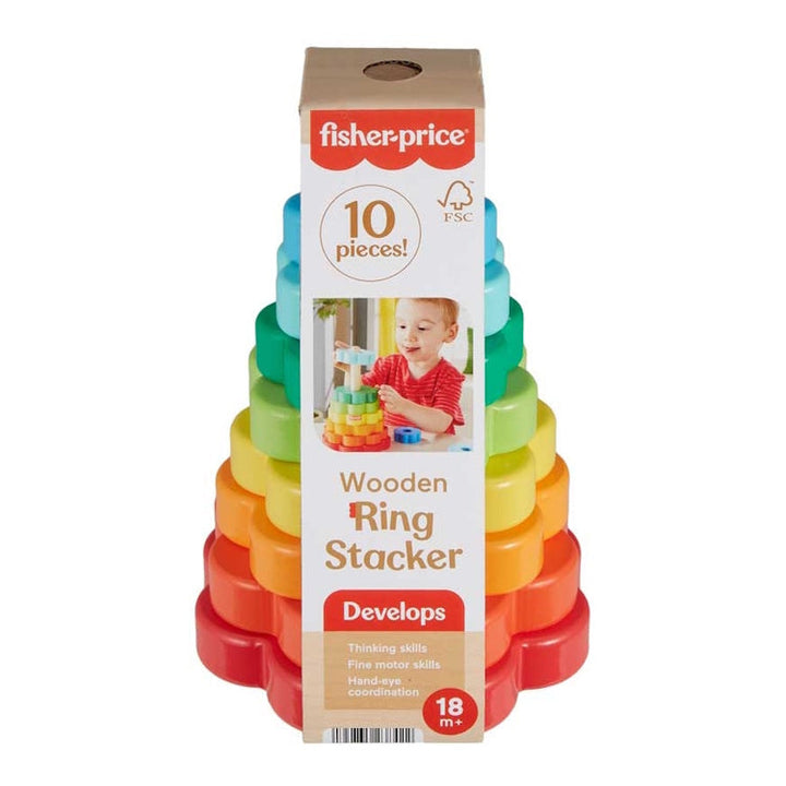 Staciwr Cylchoedd Pren Fisher Price