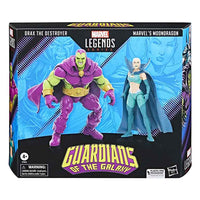 Ffigur Actio Marvel Legends Guardians of the Galaxy Pecyn Dwbl Drax the Destroyer a Moondragon Marvel