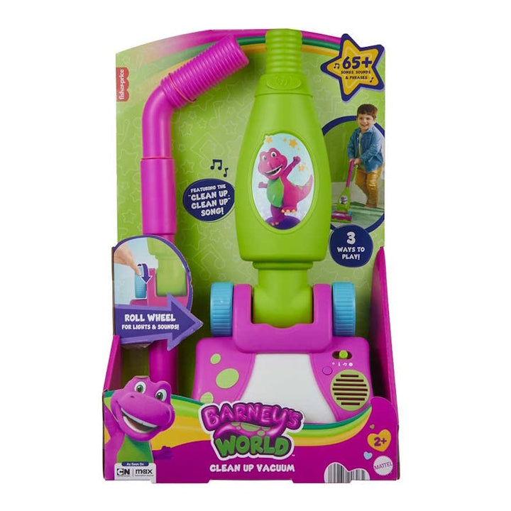 Suctionwrth Glanhau Byd Barney gan Fisher Price