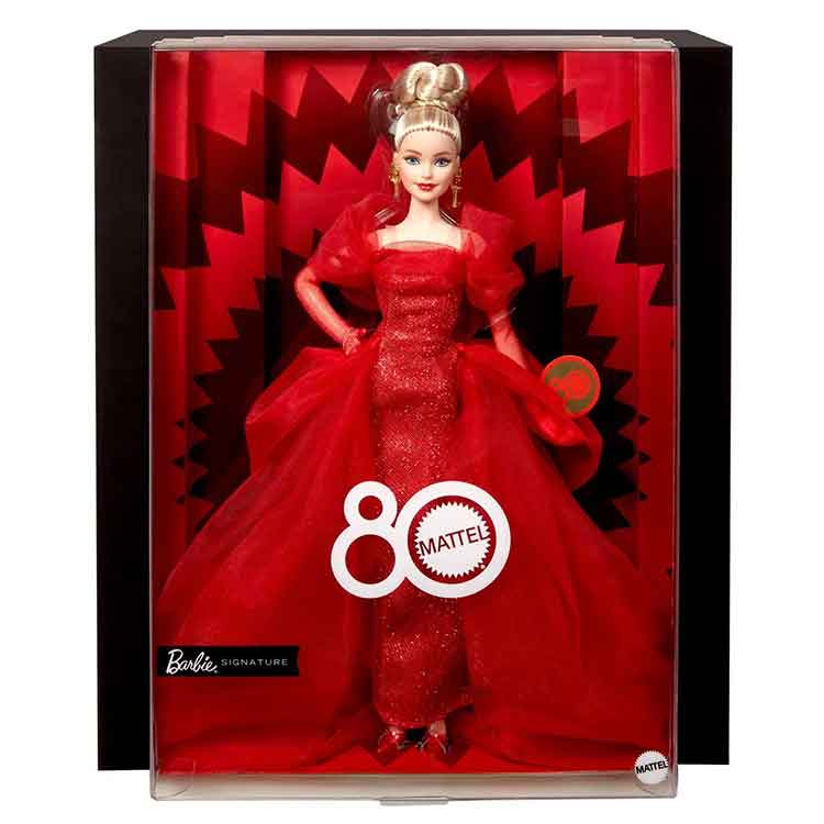 Doli Barbie Malibu Pen-blwydd 80fed Barbie Mattel