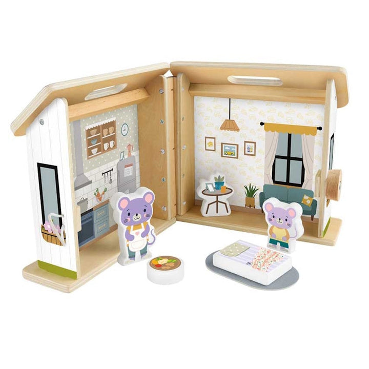 Tŷ Chwarae Pren Symudol Fisher Price