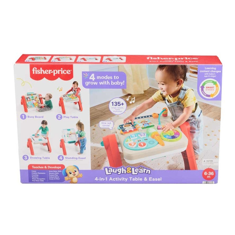 Bwrdd Gweithgareddau a Lluniadu 4-mewn-1 Chwerthin a Dysgu Fisher Price