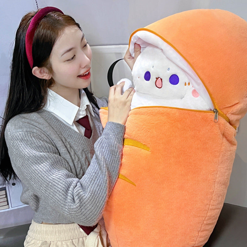 Radish Rabbit Plush Cat and Dog Pillow Toy