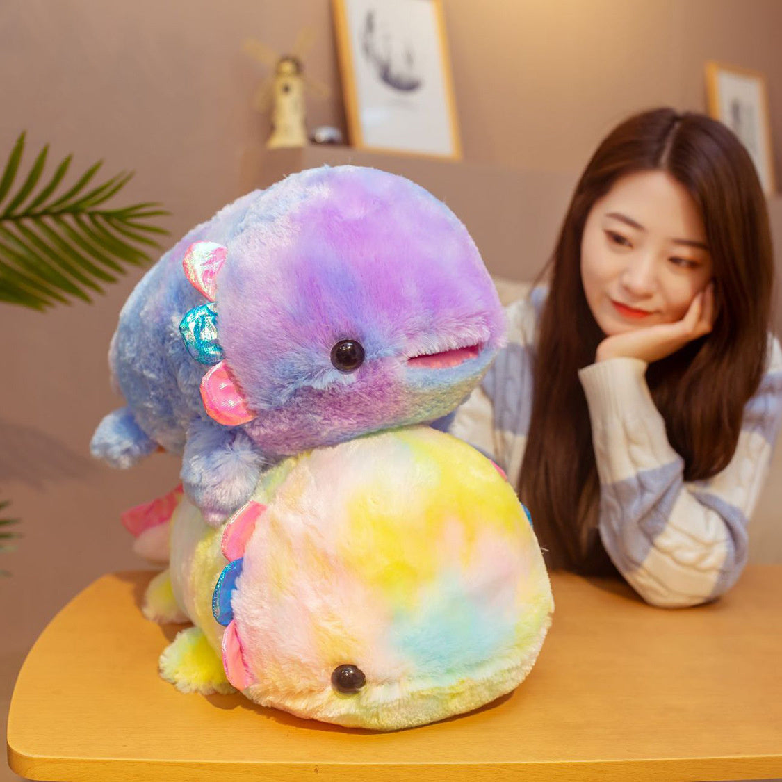 Rainbow Mexican Salamander Plush Toy