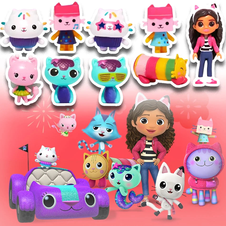 Ffigur Anime Tŷ Doliau Gabby Poeth Tegan Car Gwenu Cath Cwtsh Gaby Girl 
