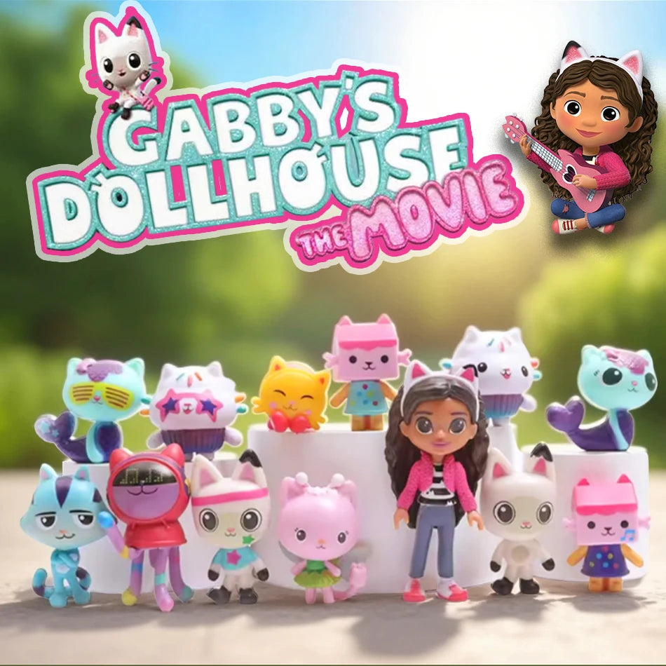 Ffigur Anime Tŷ Doliau Gabby Poeth Tegan Car Gwenu Cath Cwtsh Gaby Girl 