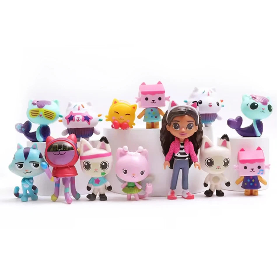 Ffigur Anime Tŷ Doliau Gabby Poeth Tegan Car Gwenu Cath Cwtsh Gaby Girl 