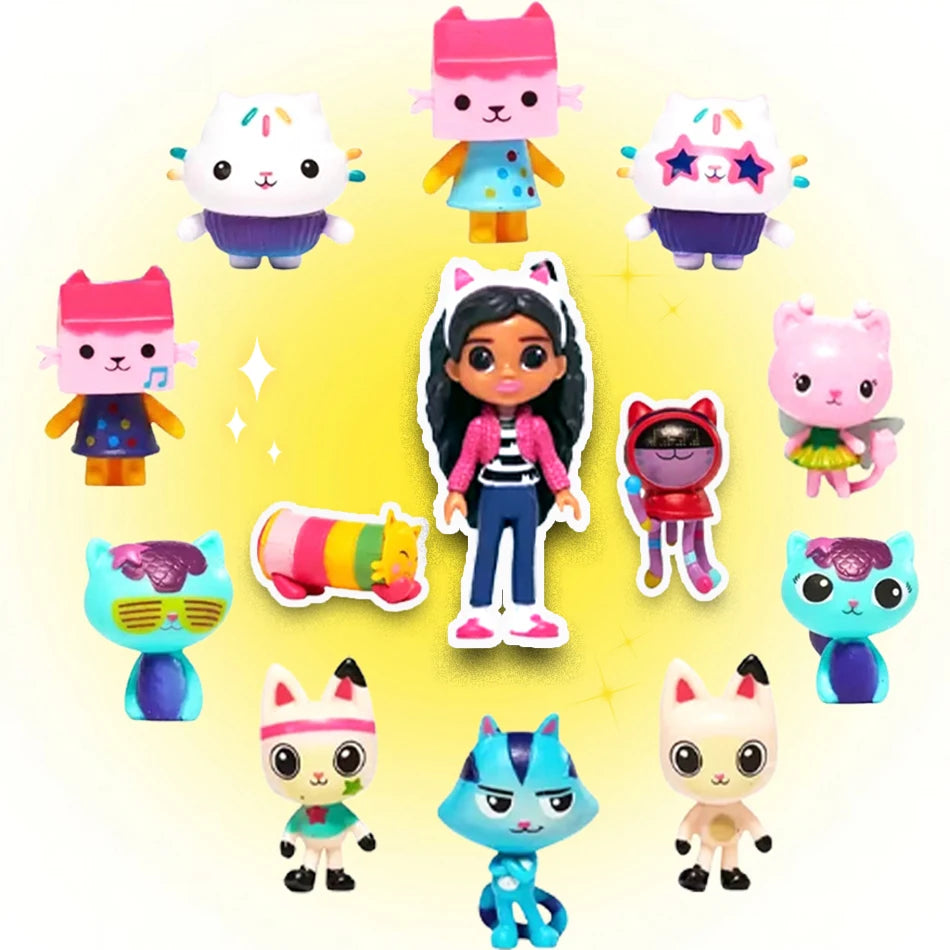 Ffigur Anime Tŷ Doliau Gabby Poeth Tegan Car Gwenu Cath Cwtsh Gaby Girl 
