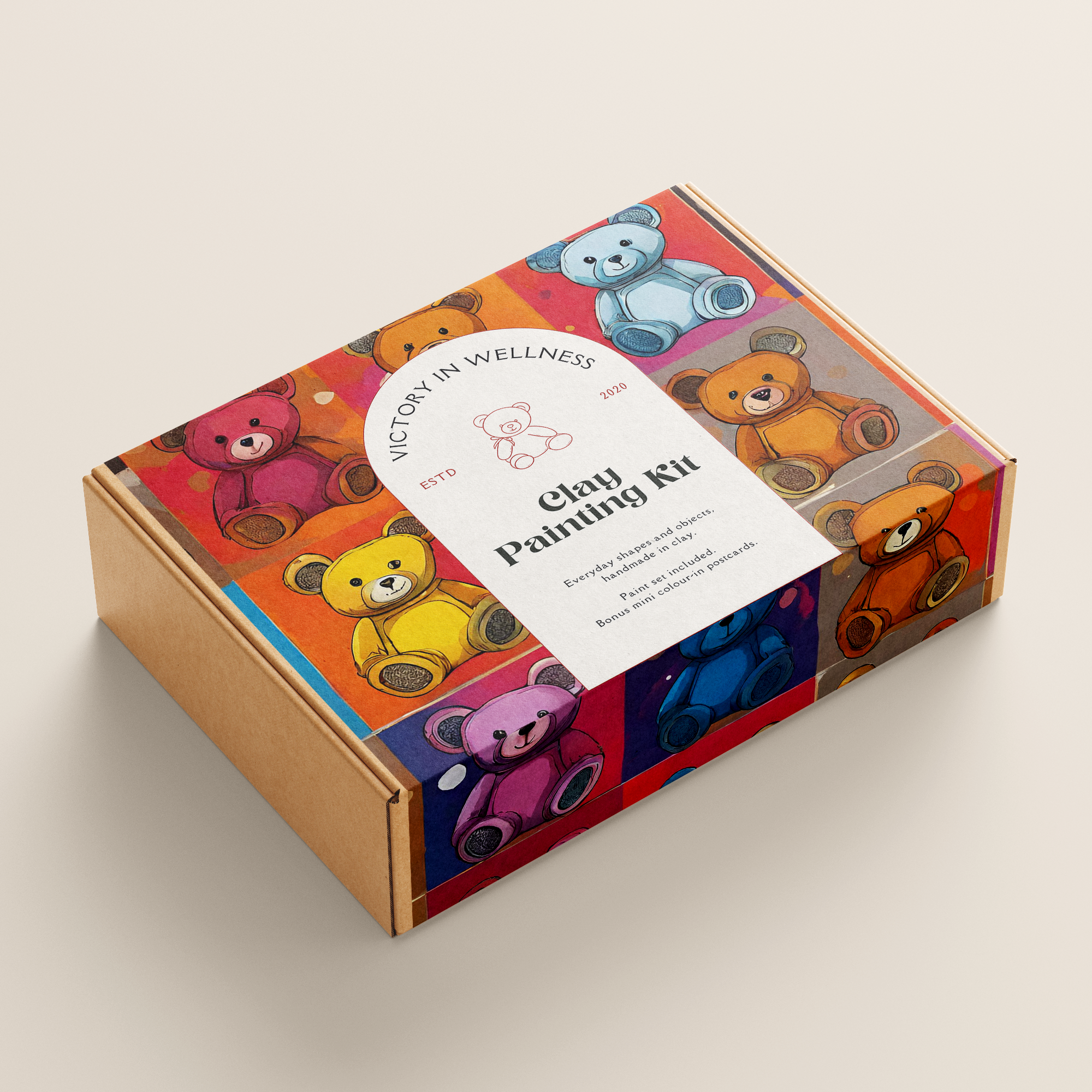 Pecyn Peintio wrth y Rhifau Teddy, Celf Arth Teddy, Gweithgaredd Peintio Acrylig DIY, Syniad Gwych am Anrheg | gan Victory In Wellness