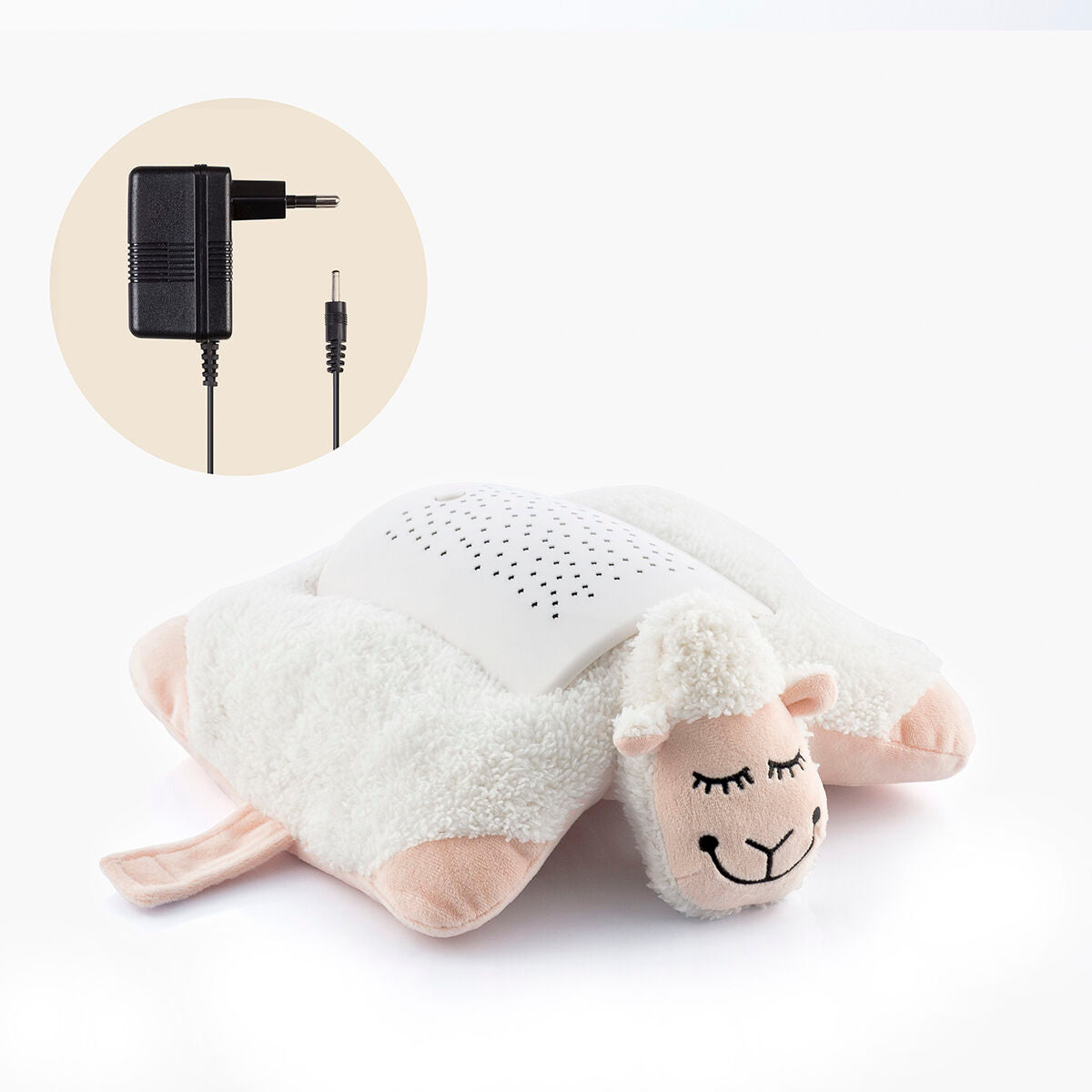 Plush Toy Projector Sheep InnovaGoods with power adapter, ideal for kids' bedtime and relaxation.