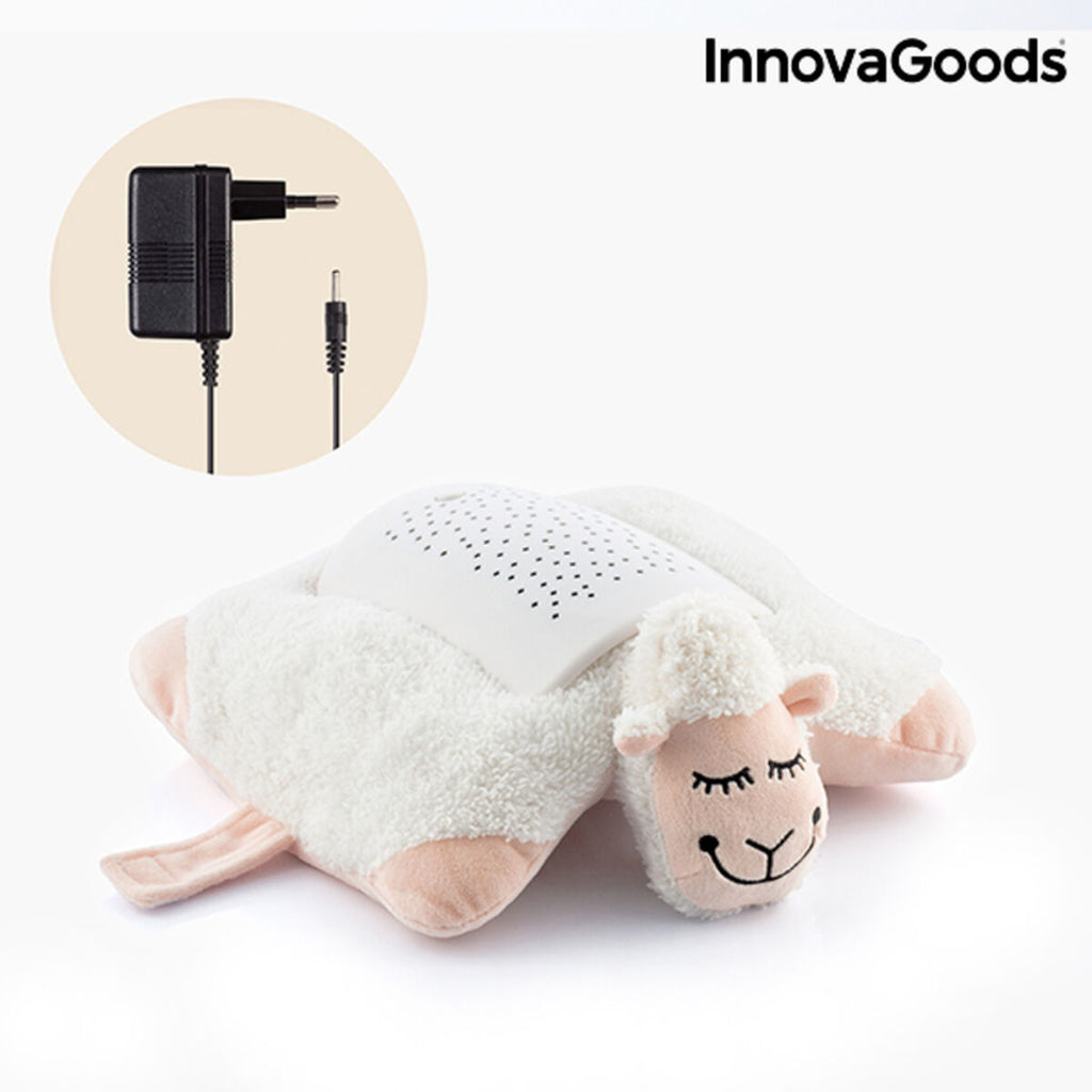 Plush Toy Projector Sheep InnovaGoods with attached cable for projecting soothing images.