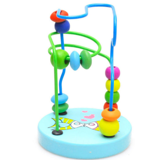 Tegan Addysgol o Gleiniau Crwn Bach Pren ar gyfer Plant