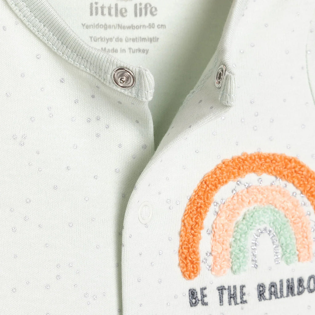 Siwmpsuit Traed i Ferch Newydd-anedig Little Life - Amlliw