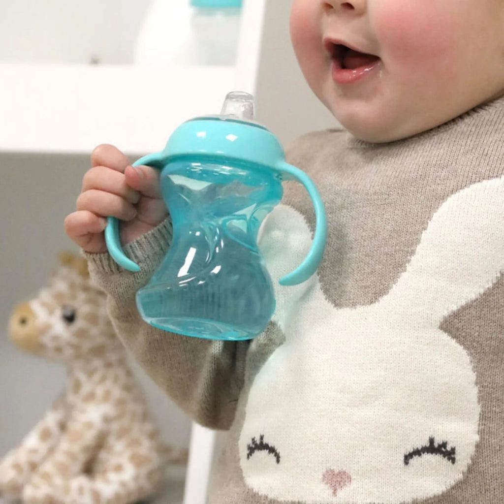 Nuby Mini Grip N' Sip Cwpan Gyntaf i Ddwylo Babi, Pecyn o 1