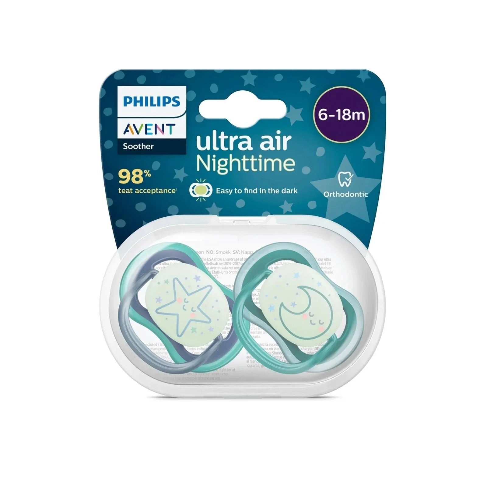 Philips Avent Ultra Air Night Soother 6-18 months Pack of 2