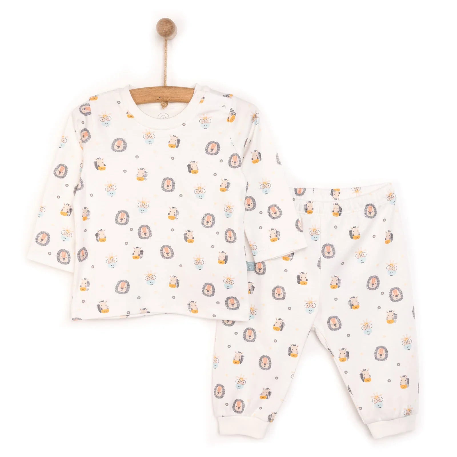 Set Pyjamas Baban Bach Pambuliq â Llewys Hir - Melyn Tywyll