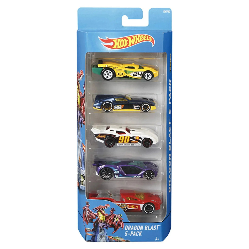 Pecyn Rhodd o 5 Car Hot Wheels