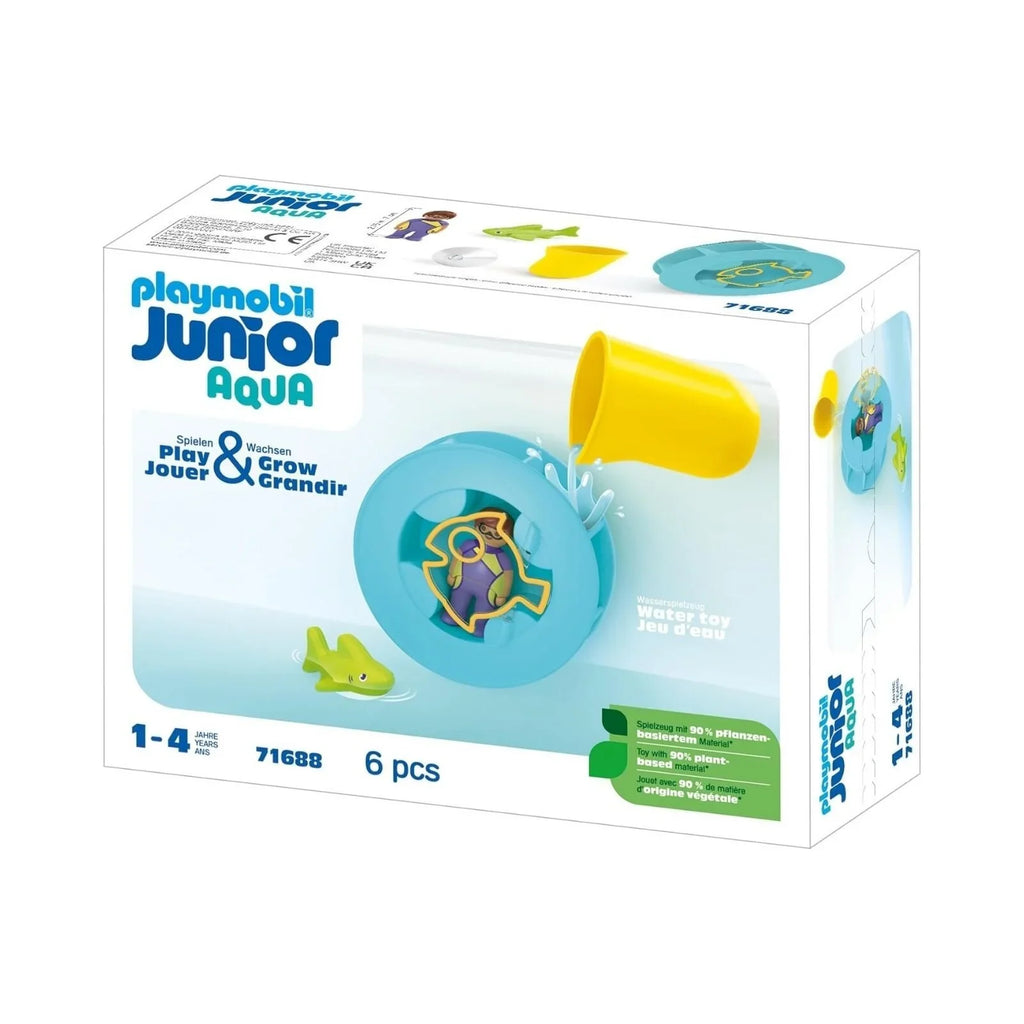 Playmobil Junior Aqua 71688 Olwyn Ddŵr gyda Siarc Bach
