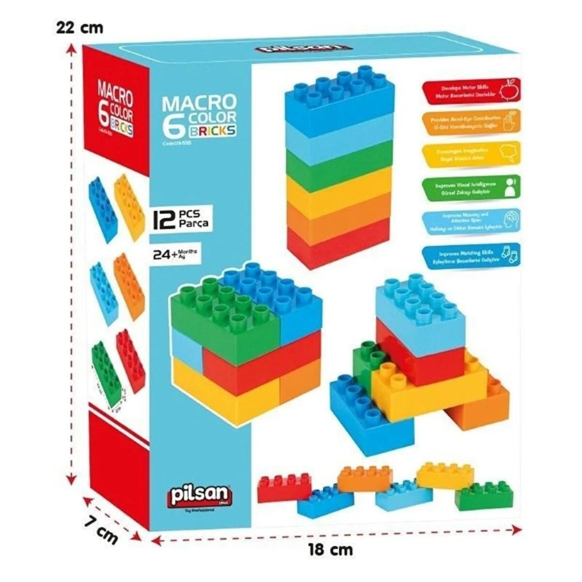 Blociau Brics Lliwgar Pilsan Macro 6