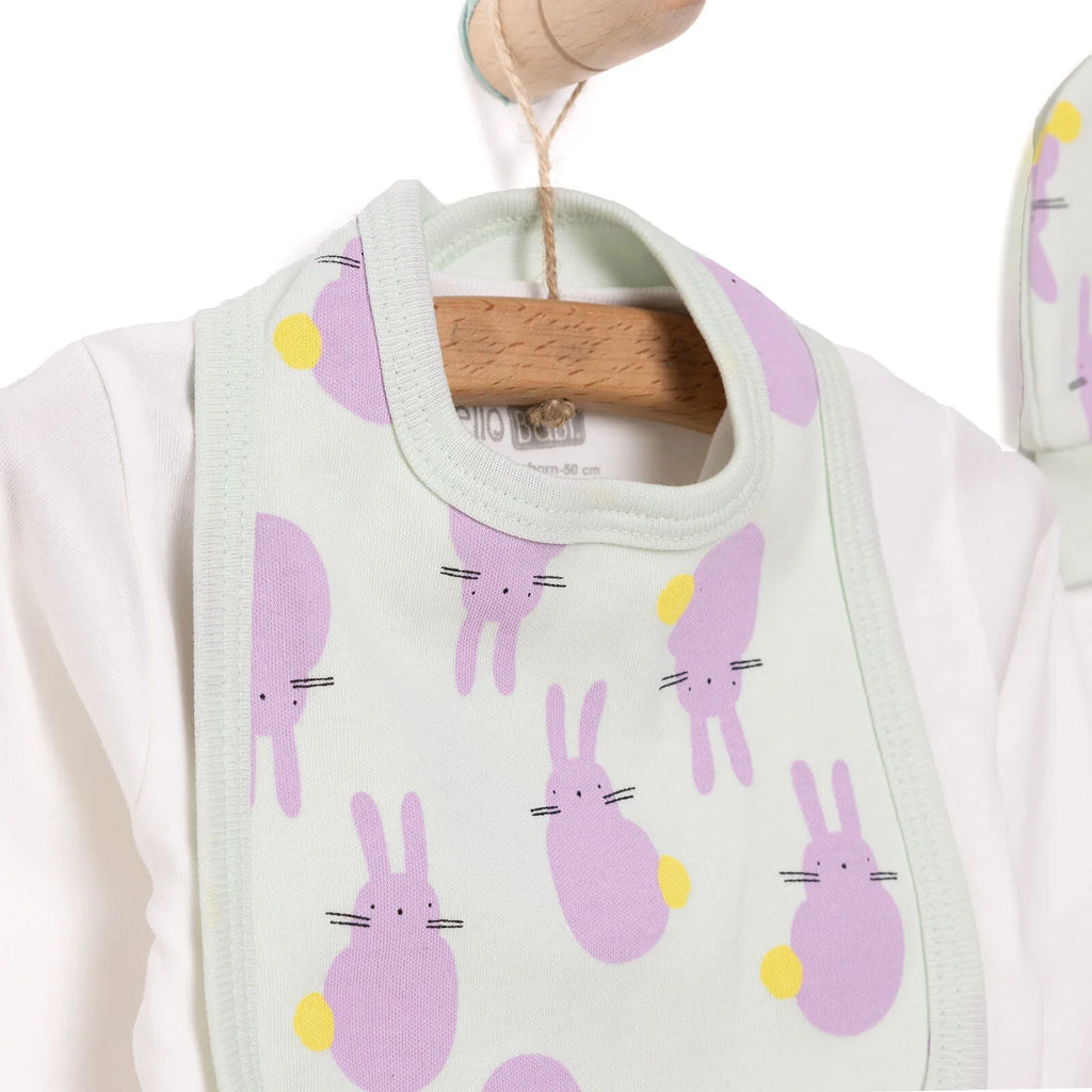 Set 5 Darn ar gyfer Newydd-anedig HelloBaby Girl - Lliw Ecru