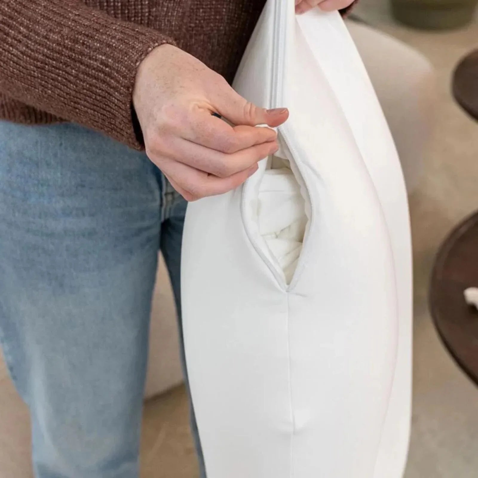 Doomoo Twisty 2-in-1 Petals Pregnancy Pillow - Latte