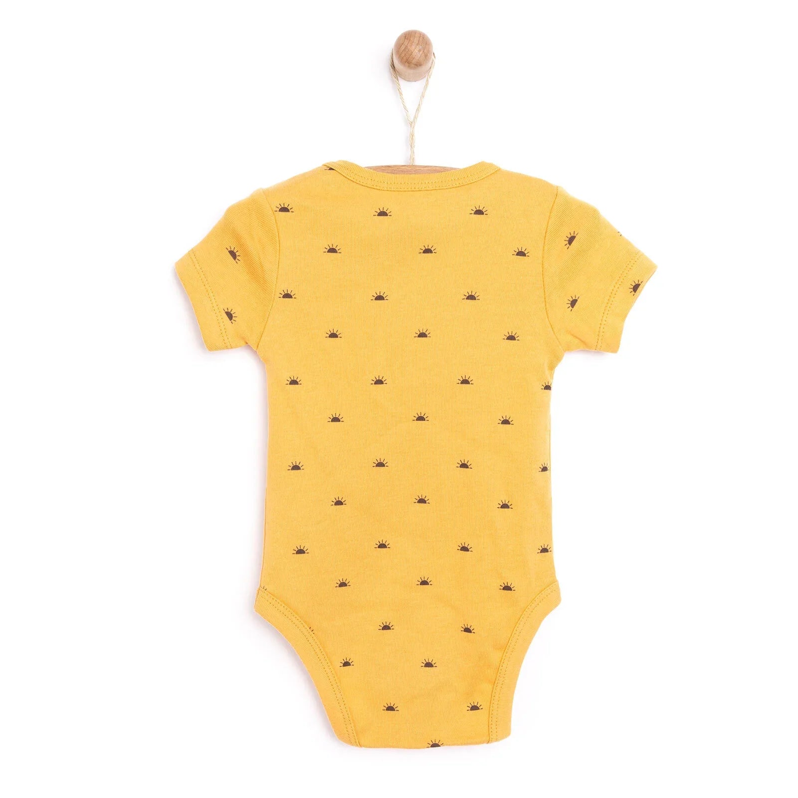 Body bach i ferched HelloBaby, llewys byr - Mwstard