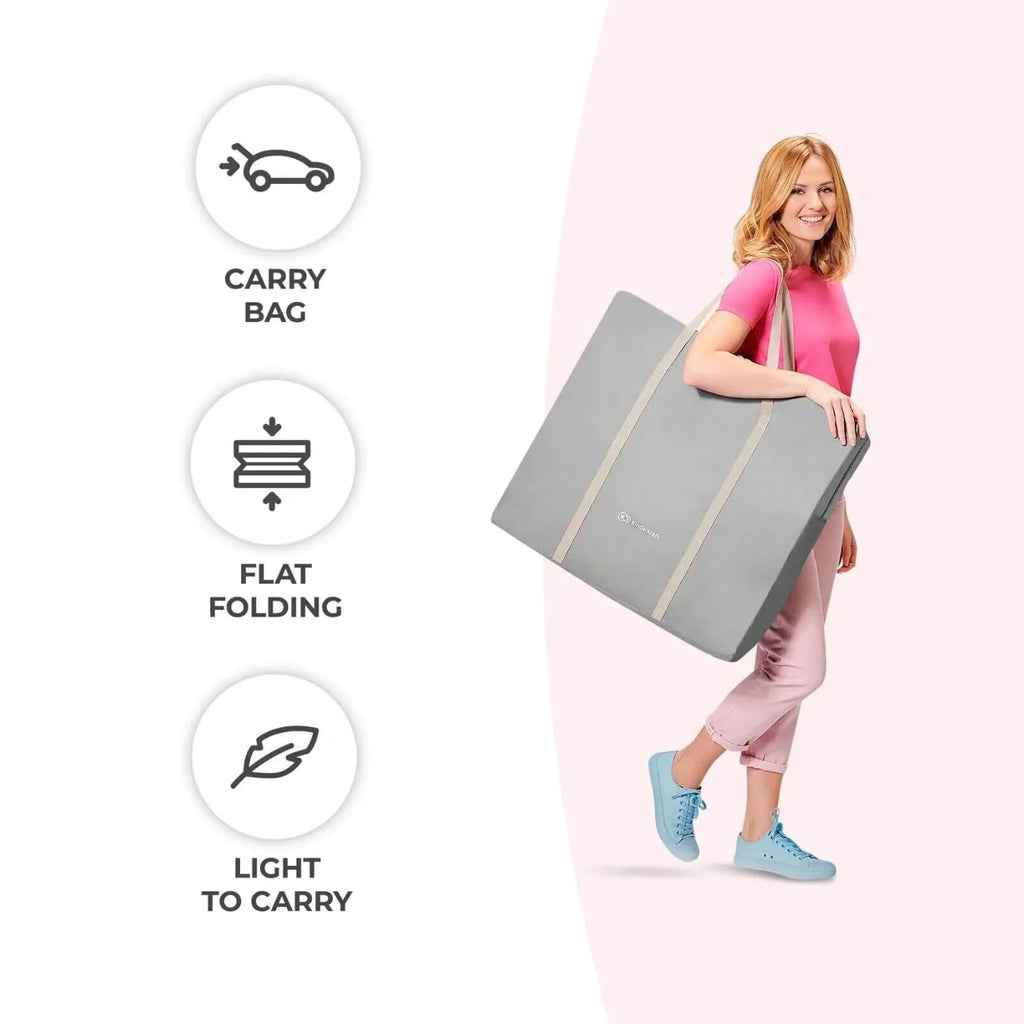 Kinderkraft LOVI 3-in-1 Cot Babanod - Llwyd