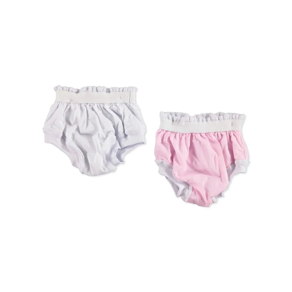 HelloBaby Pantalonnau Hyfforddi Babanod 2 pcs - Pinc ac Gwyn
