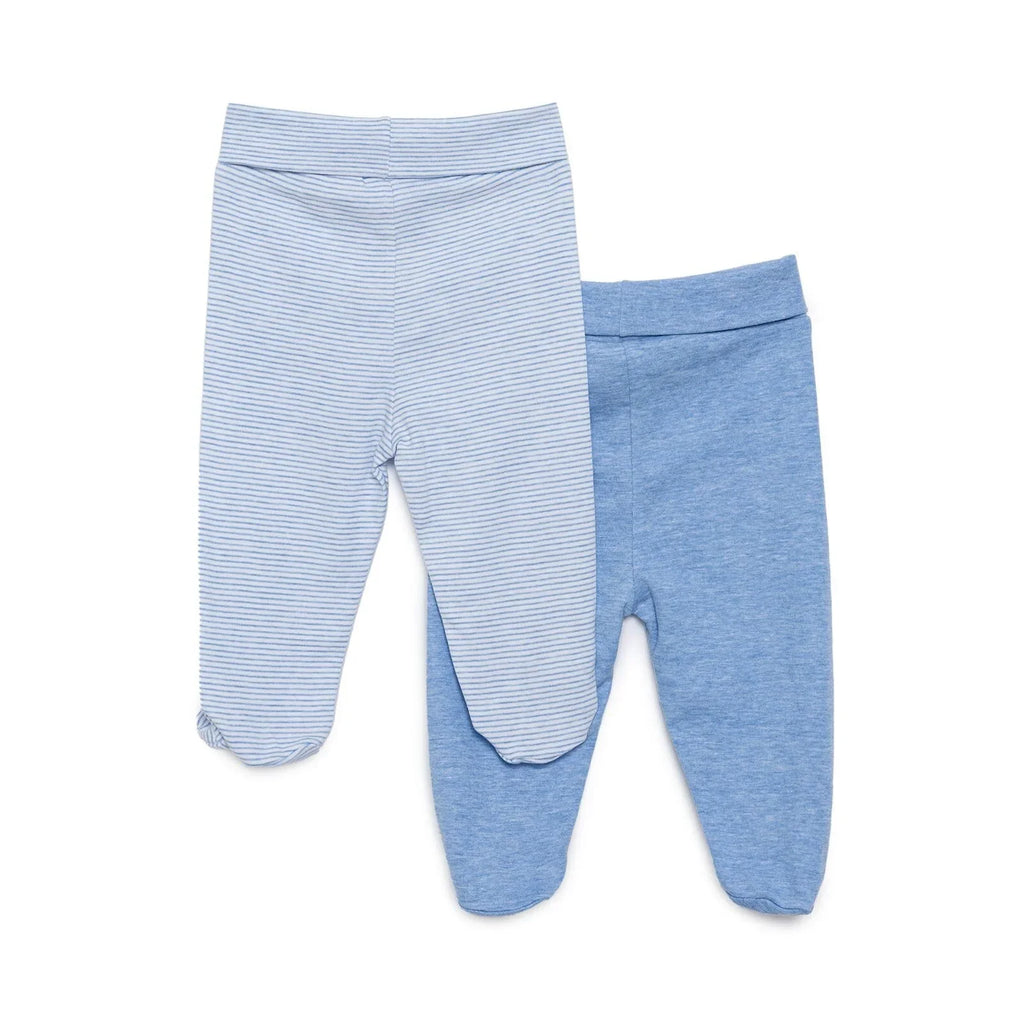 HelloBaby Unisex 2 Piece Footed Bottom - Blue