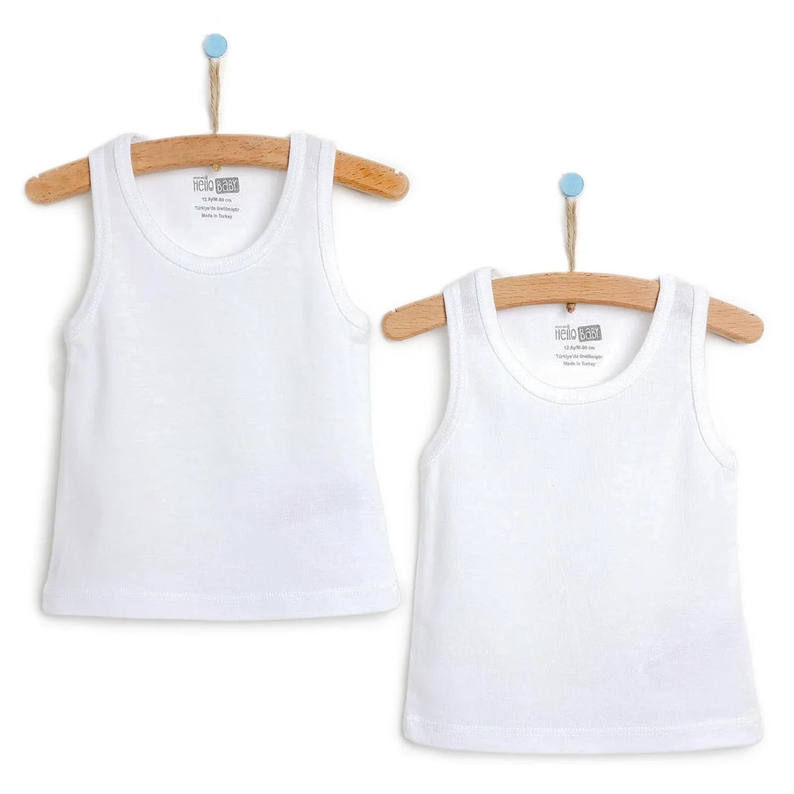 HelloBaby Boy 2-Pack Tanks - White