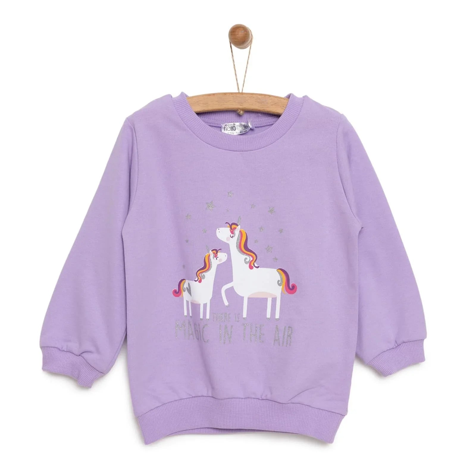HelloBaby Baby Girl Unicorn Printed Sweatshirt - Purple