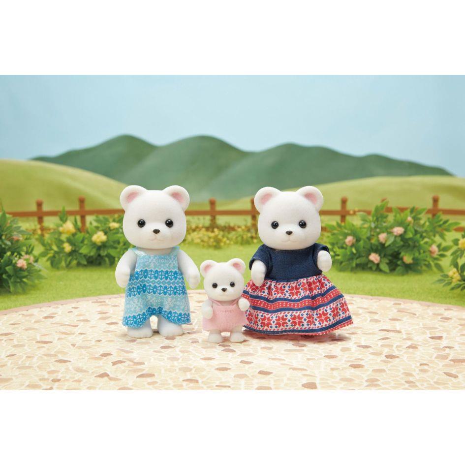Set Chwarae Teulu Arth Gwyn Sylvanian Families ar gyfer Plant 3 Oed a Hŷn